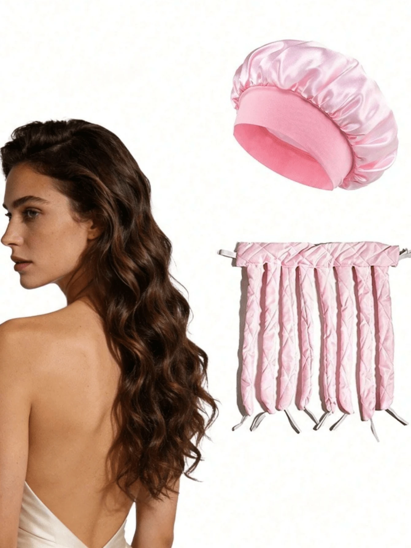 Bộ 1 lô cuốn tóc hình bạch tuộc không dùng nhiệt, phù hợp cho phụ nữ và bé gái, thanh uốn tóc mềm mại, không cần nhiệt, uốn tóc khi ngủ, không gây hư tổn tóc, phù hợp cho tóc dài tạo sóng lớn, uốn nhẹ nhàng qua đêm, dụng cụ tạo kiểu tóc sóng mềm mại bằng mút satin (Đen/Xanh dương/Hồng), phụ kiện làm đẹp nhà cửa, phòng ngủ, du lịch, bộ dụng cụ tạo kiểu tóc cho các hoạt động ngoài trời, kỳ nghỉ, du lịch, phụ kiện trang phục và quà tặng. - Bộ hai mảnh nhiều màu sắc - Xem 1
