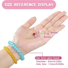 1250pcs/100pcs 6mm Crystal Round Beads Bracelet Making Kit, Includes 28 Colors Crystal Glass Beads, Alloy Pendants, Beading Thread, Suitable For DIY Bracelet, Necklace, Earrings, Crafts, Great For Beginners (Random Colors) - Color Mixing - View 4