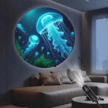 Ocean Creature LED Projection Lamp, USB Night Light, Holiday Decor Light With Jellyfish Pattern. Suitable For Indoor Use. Can Achieve 360-Degree Projection On Bedroom Walls And Ceilings. Applicable For Holiday Parties, Birthday Gifts, And Valentine's Day Gifts Lighting. - Black - View 13