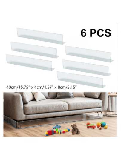 Bộ 6 miếng chắn khe hở dưới ghế sofa - Miếng chắn đồ chơi cho thú cưng có thể điều chỉnh, miếng chắn khe hở đồ nội thất, ngăn đồ chơi và mảnh vụn rơi vào, thiết kế có thể cắt, ngăn chặn hiệu quả các vật dụng rơi xuống gầm ghế sofa, giường và kệ, miếng che khe hở | Nhựa bền
