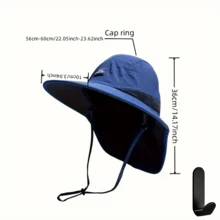 1 chiếc mũ chống nắng thời trang unisex - Thích hợp cho câu cá, leo núi, cắm trại | Chất liệu polyester thoáng khí, có thể giặt, có các màu kaki, đen, xanh navy. - A - Xem 7