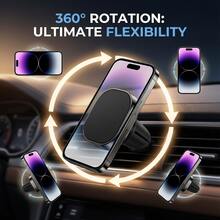 Compact Magnetic Phone Holder For Car Air Vent Easy Install Strong Magnet Stable No Shake 360 Rotation Hands Free Driving Universal Fit Smartphones - A - View 8