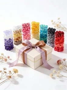 20/50/60/120/150pcs Set Women Fashion Satin Hair Scrunchies, Shiny Silky Fabric Hair Ties, Elastic Ponytail Holders Hair Accessories Set, Daily Wear Hair Scrunchies, Casual Makeup Home Fitness Ladies Accessories Travel Accessories Hair Elastics Hair Rubber Bands Hair Rope Elastic Hair Tie - Multicolor - View 2