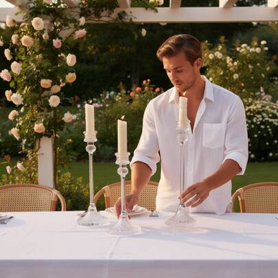 Chân nến pha lê châu Âu trang trí nhà cửa, đồ thủ công sáng tạo cho tiệc cưới, bộ 3 chân nến pha lê trong suốt hình kim cương, đạo cụ chụp ảnh cưới, phòng khách, bộ chân nến thủy tinh trong suốt hình kim cương tối giản lãng mạn cho bữa tối Giáng sinh, trang trí bữa tối lãng mạn dưới ánh nến, đạo cụ tạo không khí chụp ảnh.