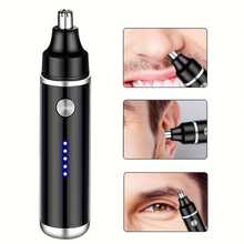 SOKANY Electric Nose Hair Trimmer, Men's Ear & Nose Hair Trimmer, USB Rechargeable With Long Battery Life. Smart Indicator Light, Compact & Portable, Detachable Blade For Easy Cleaning. Painless Trimming For Eyebrows, Facial Hair And Nose Hair, Perfect Gift For Valentine's Day/Father's Day. - Black - View 4