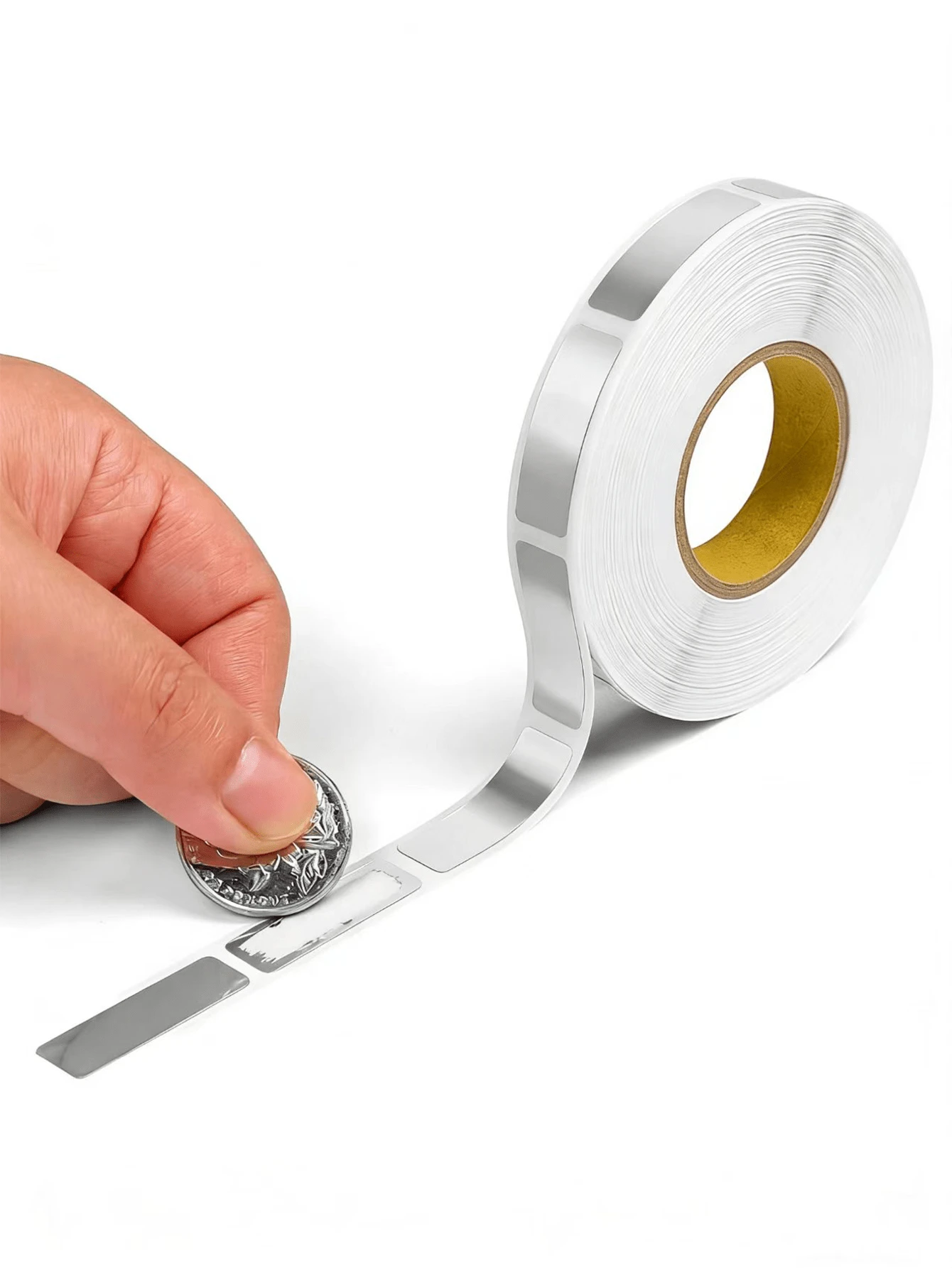 1000张/卷，1 x 3厘米方形银色刮刮贴纸，适用于性别揭晓DIY奖励计划、刮刮卡促销、抽奖活动、安全码