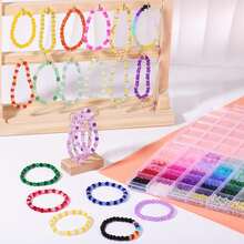 1250pcs/100pcs 6mm Crystal Round Beads Bracelet Making Kit, Includes 28 Colors Crystal Glass Beads, Alloy Pendants, Beading Thread, Suitable For DIY Bracelet, Necklace, Earrings, Crafts, Great For Beginners (Random Colors) - Color Mixing - View 3
