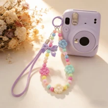 1 chiếc móc khóa/móc treo điện thoại đính hạt hình bánh macaron màu pastel, móc treo túi/móc khóa đính hạt hình hoa và nơ dễ thương, phụ kiện phong cách ngọt ngào Y2K. - Móc khóa màu bánh macaron - Xem 5