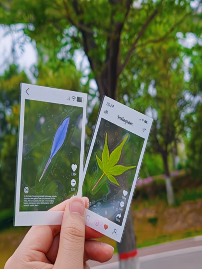 20张/套 自粘手工贴纸 DIY 透明标本 - 采用光泽几何叶子和花朵设计，这些可重复使用的PET塑料贴纸非常适合剪贴簿、日记标记和家居装饰（白色），是书签装饰的理想之选，可制作独特的个性化书签。