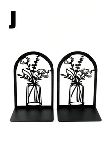 1 par de sujetadores de libros de metal con diseño de árbol de la vida, negros, para escritorio de oficina y hogar, regalo para amantes de los libros, estantería de escritorio de hierro - Multicolor - Ver 9