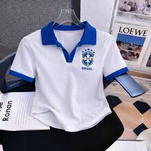 Women's Polo Shirt From Brazil, Short Sleeve. - White - View 1