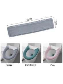 1pc Thickened Plush Toilet Seat Cover, Soft & Comfortable, Washable, Universal Toilet Seat, Button-Style Toilet Seat, Easy Installation, Reusable Toilet Seat - Multicolor - View 7