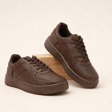 Men's White Sneakers - Lightweight And Super Comfortable, Special Sizes 34 To 48 | BUY NOW! - KHÔNG KHÍ - Nâu - Xem 3