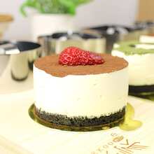 Bộ 5 khuôn bánh tròn (4 khuôn và 1 dụng cụ đẩy), khuôn mousse tráng miệng bằng thép không gỉ 3 inch kèm dụng cụ đẩy và tấm nâng, thích hợp cho nhà hàng, tiệc tùng, gia đình và tiệm bánh. - Nhiều màu - Xem 4