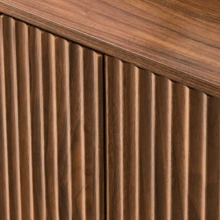 34.3" Modern Wavy Sideboard, Curved Contour Design Storage Cabinet, 2-Door Cabinet With Storage Function, Suitable For Kitchen/Bedroom/Living Room,  34.3"L X 15.7"W X 34.3"H - [核桃] - 查看 7