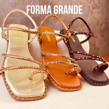 Amizzara Women's Flat Sandals Exclusive Adjustable Shiny Rhinestone Straps Colorful Comfortable Casual - 黑色 - 查看 6
