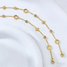 1 chiếc vòng tay cao cấp, sang trọng, đính đá siêu nhỏ, thích hợp đeo hàng ngày, đi nghỉ mát, dự tiệc và hẹn hò. - Vàng - Xem 6