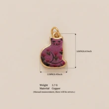 1pc Elegant Fashion Cartoon Animal Series Pig, Goose, Snail, Horse, Kitten DIY Delicate Pendant, 18K Gold Stainless Steel Material, DIY Jewelry Accessory, Necklace Accessory, Bracelet Accessory, Earring Accessory, Keychain Accessory, Bag Accessory, Charming Women Jewelry Accessory, Wallet Accessory, Small Pendant, Gift - Multicolor - View 13