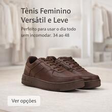Tênis Casual Feminino - Design Moderno e Confortável, Um Modelo Pratico e Bonito Do 34 ao 48 - GARANTA JÁ! - AIR - Marrom - Visão 1