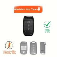 Ốp bảo vệ chìa khóa xe TPU cho Kia Rio, Ceed, Sportage, Sorento, Niro, K3, Carens, Cadenza, Carnival, Optima - Vỏ chìa khóa điều khiển từ xa dạng gập - 3 nút - Xem 6