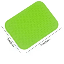 2pcs Silicone Heat Resistant Mats, Rectangular Insulation Pad Set, Protect Kitchen, Dining Table, Stove, Furniture, Suitable For Hot Pots, Tableware, Coasters And Plates, Multi-Functional Desk Protector, Kitchen Supplies - Multicolor - View 6