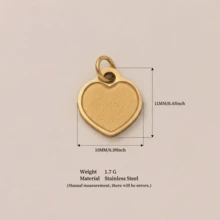 1 Peça Pingente de Medalhão em Formato de Coração Vintage em Aço Inoxidável Dourado 18K, Pingente Gravado em Estilo Barroco e Gótico, Pingente Romântico de Chave e Cadeado em Formato de Coração, Adequado para Confecção de Joias DIY Diárias para Mulheres e Casais. - Multicolorido - Visão 11
