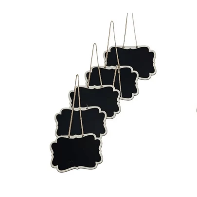 6/12 tấm bảng phấn mini bằng gỗ 9x6.5cm, bảng treo có thể xóa, nhãn dán tin nhắn, bảng phấn nhỏ kiểu cổ điển ren, thẻ giá bằng dây gai.