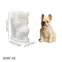 1个趣味斗牛犬吐舌硅胶模具 – 制冰托盘，适用于酒吧饮品、夏季冷饮、蛋糕翻糖、布丁、巧克力、蜡烛、肥皂、石膏工艺品 – 易于脱模且可重复使用 - 白色 - 查看 4