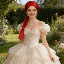 Princess-Style Multi-Color Long Thick Braid Wig, Retro Court Braided Design, High Crown For A Stylish Vibe, Breathable Wig Cap For Comfortable Wearing. Full Head Wig Suitable For Wedding Photoshoots, Cosplay, Parties, Balls, Halloween, K-POP, Y2K And Stage Performances. - Multicolor - View 6