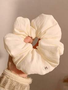 1pc Oversized Marshmallow Fluffy Cloud Scrunchie, Beige, Elegant & Versatile Hair Accessory, Holiday, Hair Accessories - Multicolor - View 8