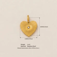 1 Peça Pingente de Medalhão em Formato de Coração Vintage em Aço Inoxidável Dourado 18K, Pingente Gravado em Estilo Barroco e Gótico, Pingente Romântico de Chave e Cadeado em Formato de Coração, Adequado para Confecção de Joias DIY Diárias para Mulheres e Casais. - Multicolorido - Visão 6