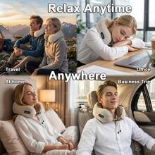 U-Shaped Neck Massage Pillow With Heating And Kneading Functions, Electric Neck Massager Made Of Durable And Odorless Materials, Portable Massage Device, 4 Buttons, Multi-Level Intensity Adjustment. Holiday Gifts, Parental Gifts - Grey - View 11