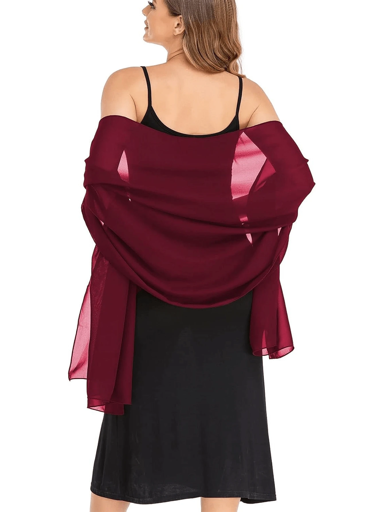 1 chiếc khăn choàng dài bằng chiffon giả ngọc trai màu đỏ tía dành cho nữ, khăn choàng vai, khăn trùm đầu, khăn choàng dài nhẹ, trong suốt, mềm mại, thời trang, đa năng, thích hợp cho bãi biển, khăn choàng chiffon dùng cho cô dâu, đám cưới, tiệc tối và váy dự tiệc, kỳ nghỉ.