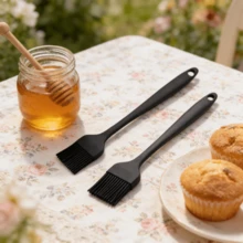 Silicone Basting Brush Set, Heat Resistant - For Oil, Sauce, Marinade, Dishwasher - Black (2/4/6 Pack) - Solid Color - View 5