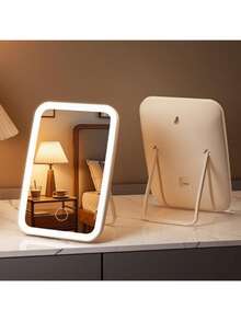 LED Multifunctional Makeup Mirror-USB Rechargeable With Adjustable Brightness, LED Makeup Mirror, Lighted Makeup Mirror, Portable Mini Vanity Mirror, USB-Rechargeable LED Travel Makeup Mirror - Multicolor - View 6