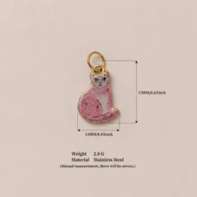 1件猫咪系列珐琅滴落吊坠配件，18k不锈钢材质，饰有花朵、青瓷色等图案元素，以及其他花卉图案等。防水防褪色，适合女性或情侣佩戴，小众高端，可作手链吊坠、珠宝吊坠、项链吊坠、夏季珠宝设计、手机链吊坠、钥匙扣吊坠等。 - 彩色 - 查看 11