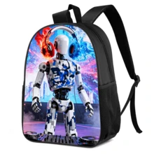 15-Inch Robot Themed Backpack, Headphone Print Rucksack, Suitable For School, Party, Daily Use, Oxford Cloth Durable Material Washable, Unisex - 15 Inch Backpack - View 15