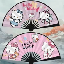 Sanrio 1/件 桂圓卷 黑米 Hello Kitty 可愛卡通派對不織布手搖扇，復古摺扇，夏季必備涼感系列雙面，多款 Hello Kitty、Kuromi、Jade Guigou、My Melody 派對禮物，生日禮物，情人節，婚禮，舞會，旅行配件，返校季，畢業季，母親節，復古風格，夏季完美選擇 - 卡通 - 查看 9