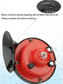 300dB 专业级汽车喇叭 - 通用型，适用于摩托车、卡车、汽车和船只 - 耐用、防水、高低音高音量 - 12V - 紅色 - 查看 7