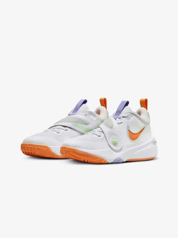 Nike 耐克缓震耐穿女子篮球鞋,新款 Team Hustle D 11 舒适中帮户外篮球鞋,时尚百搭白色拼接休闲篮球鞋,球场必备 DV8996-103 - 白色 - 查看 1