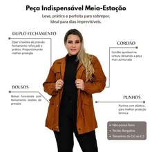 PLUS SIZE BENGALINE JACKET WINTER OVERCOATER PLUS SIZE CUSTOM CUFF CUFF MODEL PARKA COAT - 駝色 - 查看 4