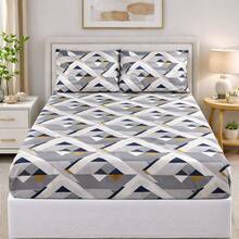 400 Thread Count Micropercal Bedding Set With Hemstitching, Double, Queen, And Single Sizes, Printed, Extra Soft And Comfortable Touch. - Gris - Ver 2