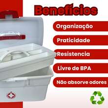 Maleta Medicamentos Primeiros Socorros com Bandeja e Trava Estojo de Remédios Grande - A - Visão 2