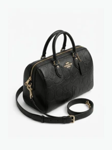 Coach 女士斜挎包，适合日常通勤、旅行、购物和散步 - 黑色 - 查看 3