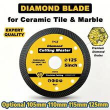 105/110/115/125mm Diamond Saw Blade, Ultra-Thin Mesh Turbo Cutting Disc, Suitable For Marble, Granite, Ceramic Tile, X-Type Teeth Precise Cutting, Wet & Dry Use - Diamond Cutting Disc - View 1