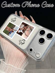 1PC Customizable Photo Phone Case Transparent Cover Matte Texture Compatible With 17/17 Pro/17 Pro Max/17 Air, 16-11, S20-S26 Series, Customized Gift, Best Friend Gift, Valentine's Day Gift, Personalized Gift - Clear - View 2