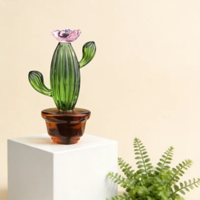 Cây mọng nước pha lê tối giản, vật trang trí bàn làm việc bằng cây nhân tạo cho phòng khách.