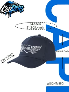 Navy 1pc Unisex Von-Dutchs Print Baseball Cap, Sun Hat, Curved Brim, Dad Cap. Suitable For Daily Use And Outdoor Activities. Outdoor Adjustable Sun Cap. Spring-Summer Travel, Tourism, Beach Vacation Hat. - 藏蓝色 - 查看 2