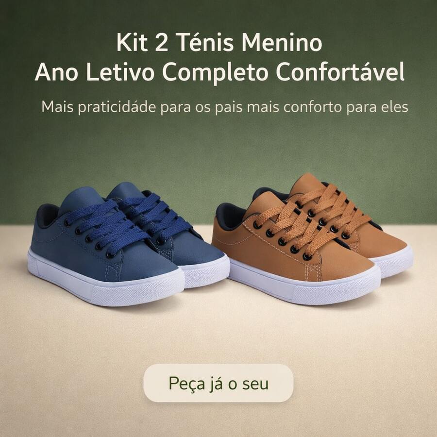 COMBO 2 Boys' Durable Sneakers | Lightweight And Soft, Made For Your Son, Sizes 25 To 36 | TAKE ADVANTAGE NOW! - 海洋 + 焦糖 - 查看 1
