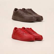Kit Of 2 Comfortable Women's Sneakers | Perfect For All Occasions, Everyday Wear, Sizes 34 To 48 | BUY NOW! - 棕色 + 紅色 - 查看 15